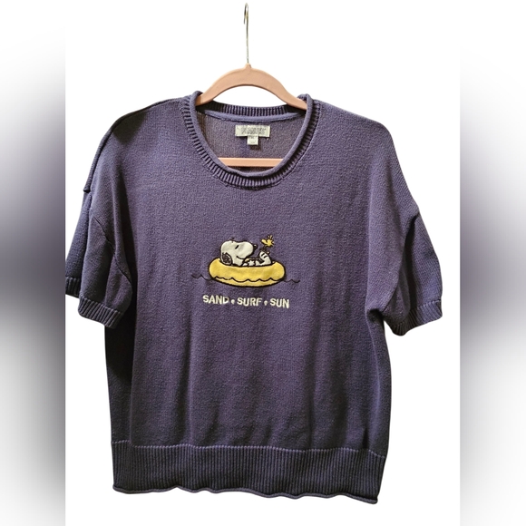 Peanuts Sweaters - Peanuts Navy Blue Knit Sweater, SZ XL